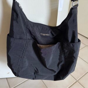 Baggallini Black HOBO TOTE Adjustable Crossbody Shoulder Bag Travel Purse EUC!